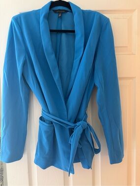 White House Black Market Bright Blue Wrap Suit